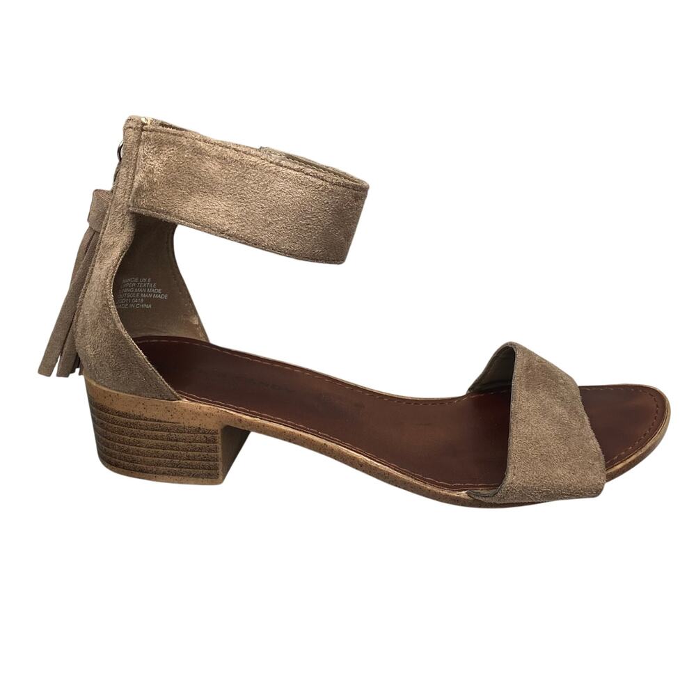 Rock & Candy Sandal Women Sz 7.5 Brown Tassel Wrap Ankle